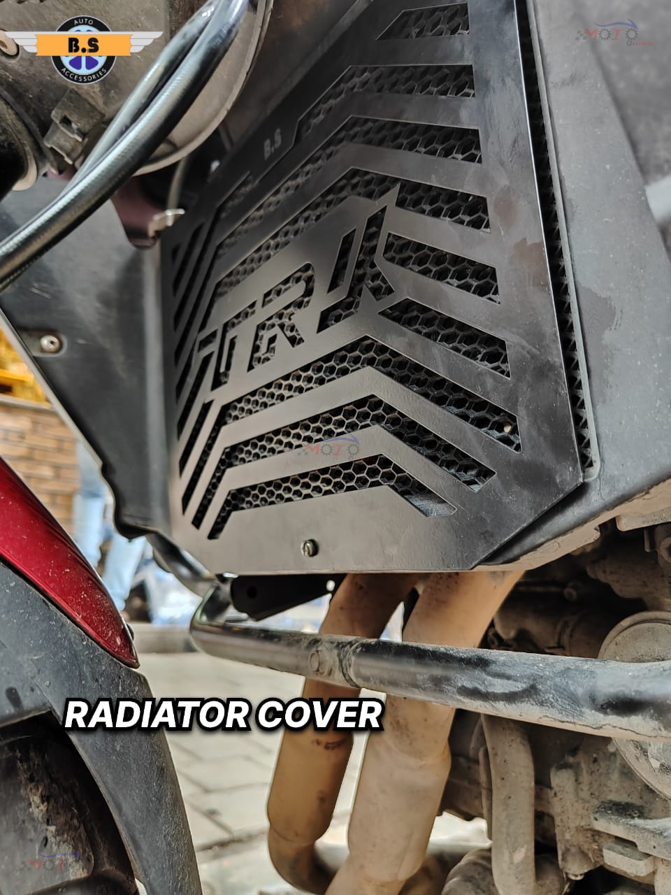 BENELLI TRK 502/502X RADIATOR COVER IN STAINLESS STEEL BLACK POWDER COATED (RUSTFREE PRODUCT)